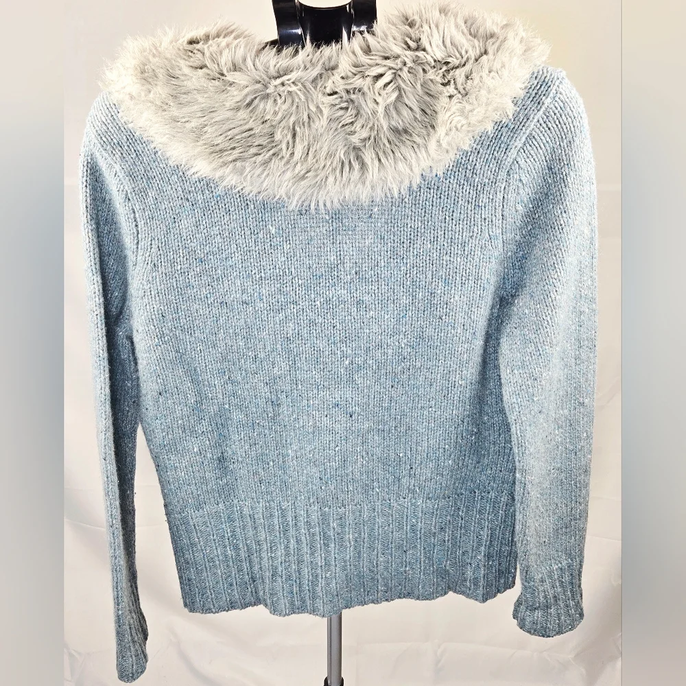 Y2K Wool Faux Fur Lined Soft Grunge‎ Sarah Spencer Cardigan, Medium